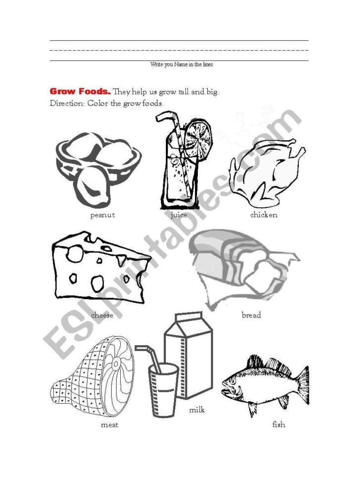 Good Food For Health 3  Grow Foods  Esl Worksheet