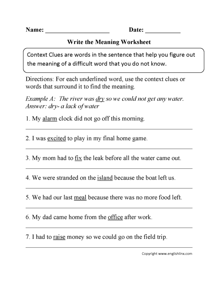 Context Clues Worksheets 3Rd Grade Multiple Choice — db-excel.com