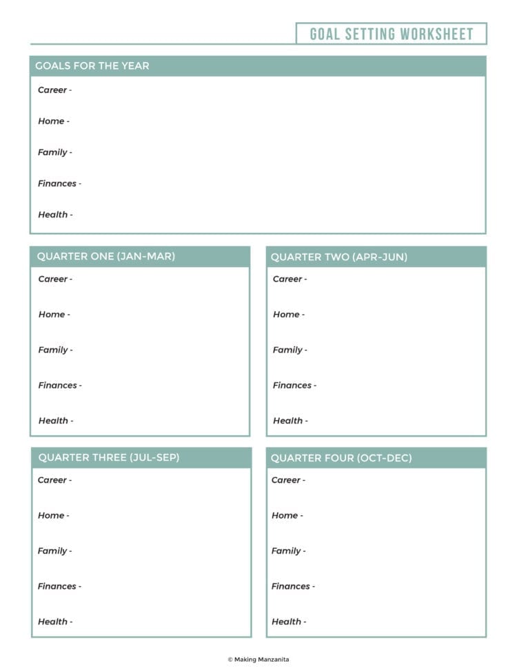 Grab This Goal Setting Worksheet To Crush Your Goals This Year