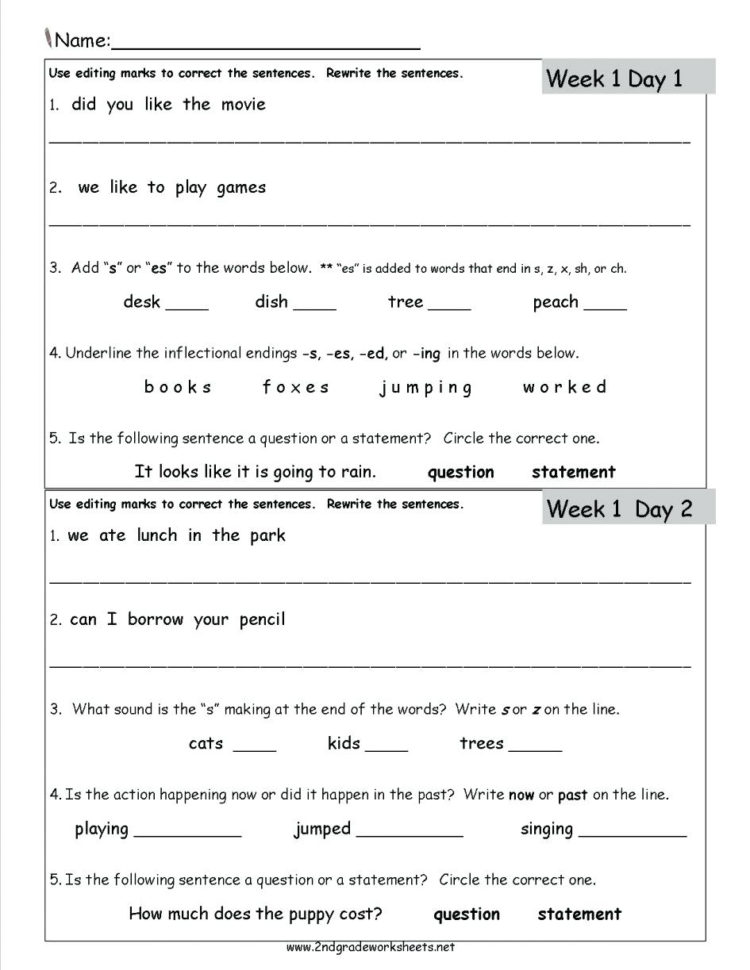 Grade 1 Language Arts Worksheets – Benhargraveclub