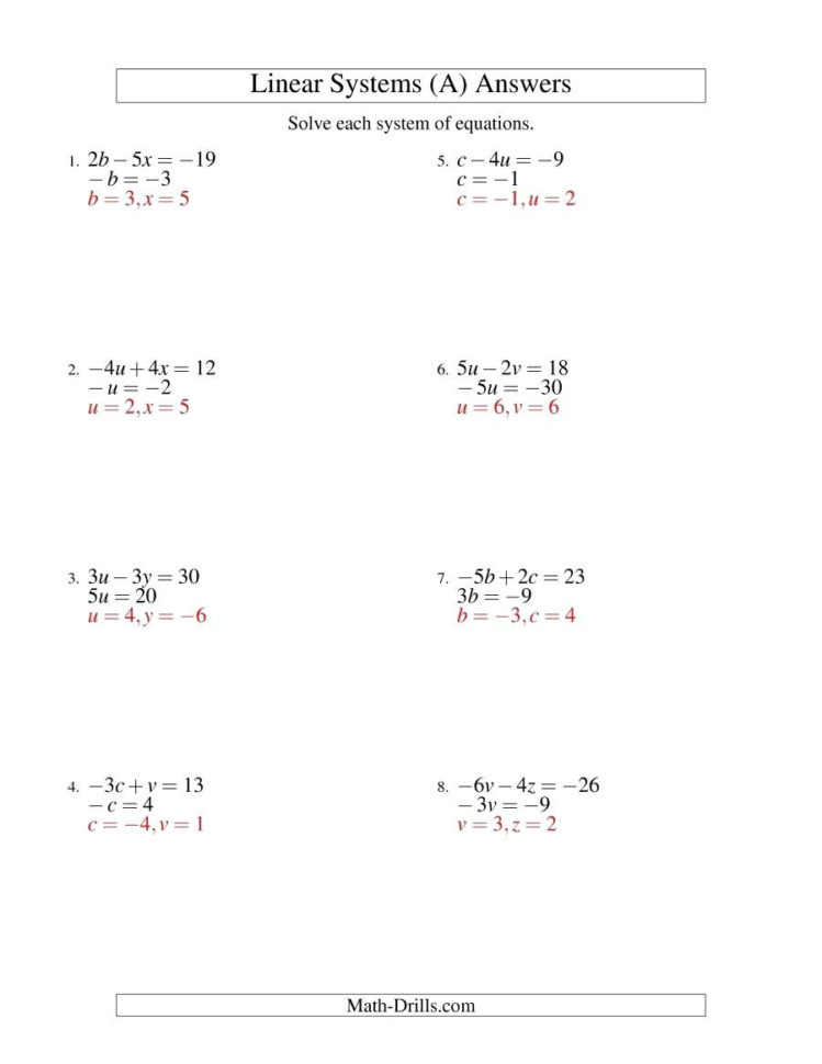 Solving Linear Equations Worksheet Answers — db-excel.com