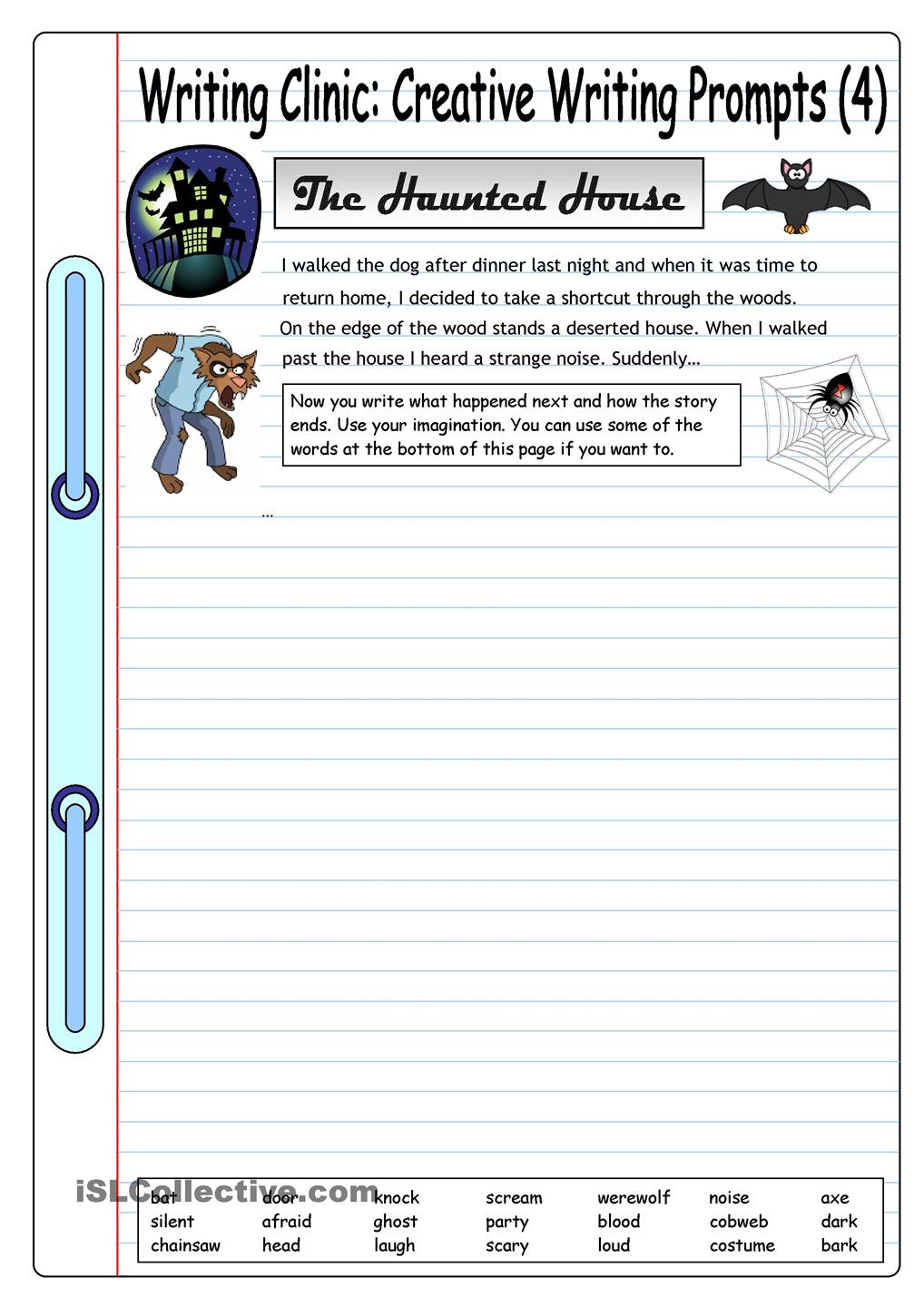 english creative writing worksheets for grade 7