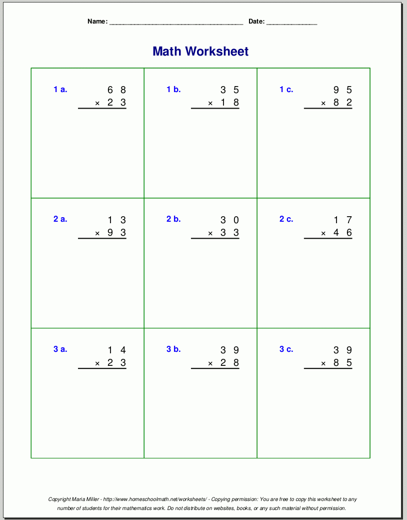 Multiplication Grade 4 Worksheets Pdf Key Worksheet