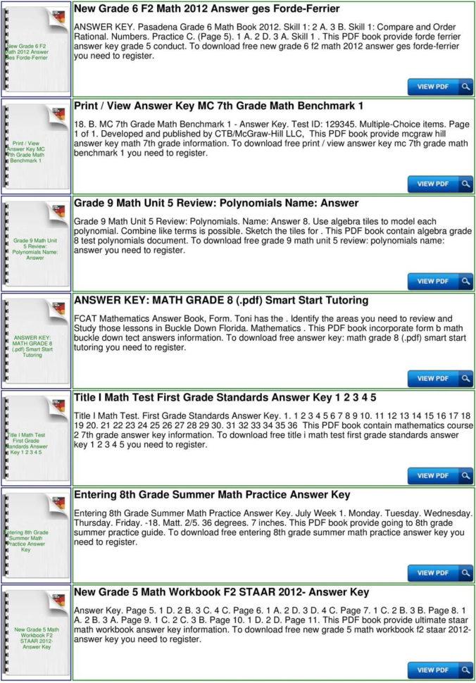 Grade 5 Go Math Answer Key  Pdf