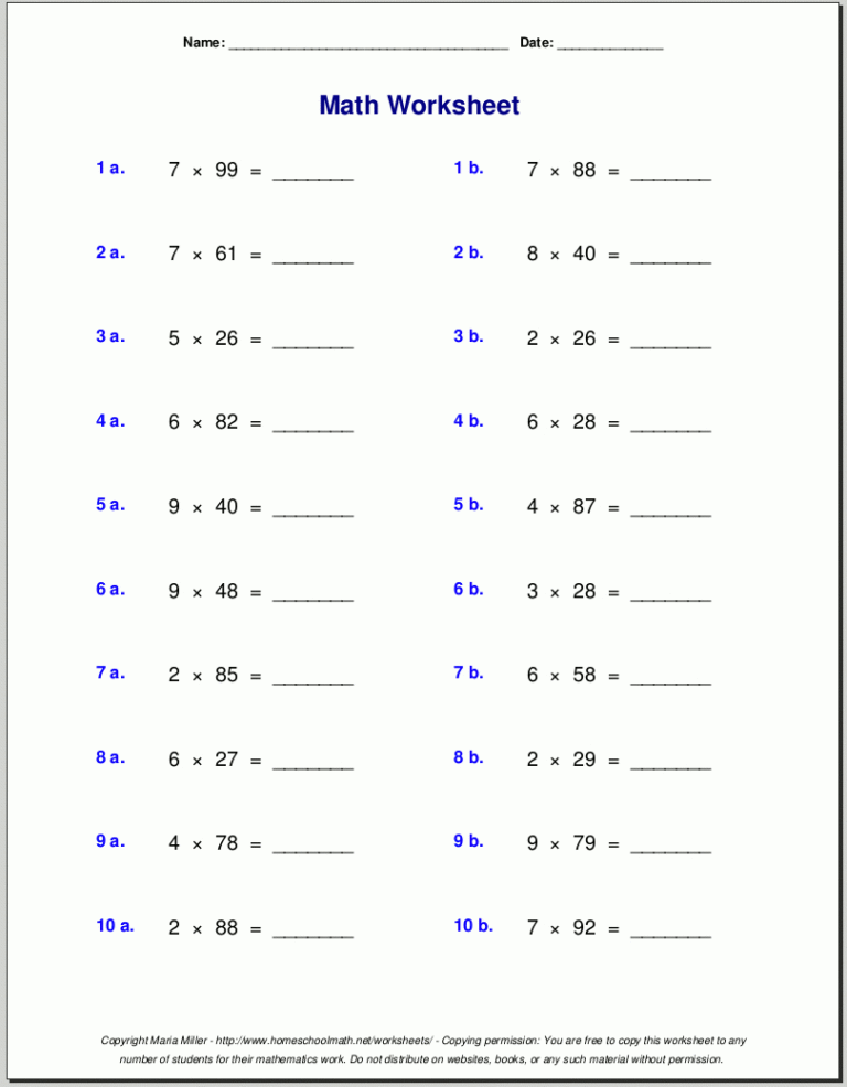 Writing Multiplication And Division Equations With Variables Worksheet