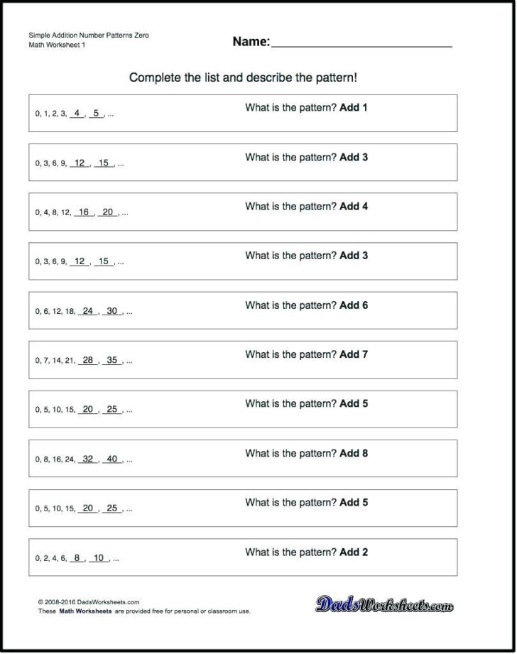 Grade 7 Patterning Worksheets – Redbirdcolorco — db-excel.com