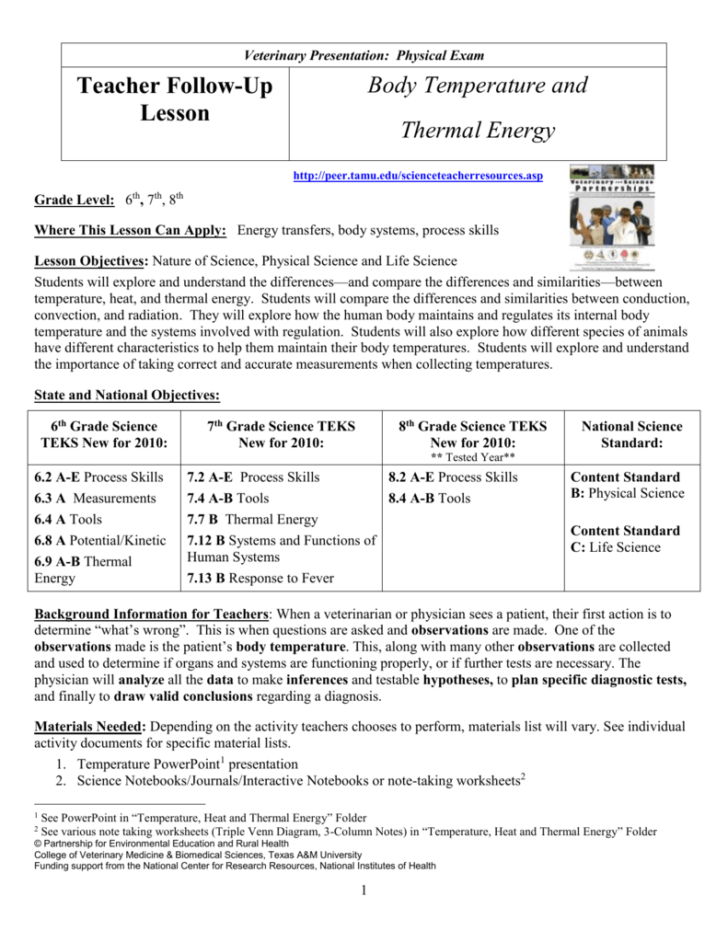 Thermal Energy Note Taking Worksheet Answers