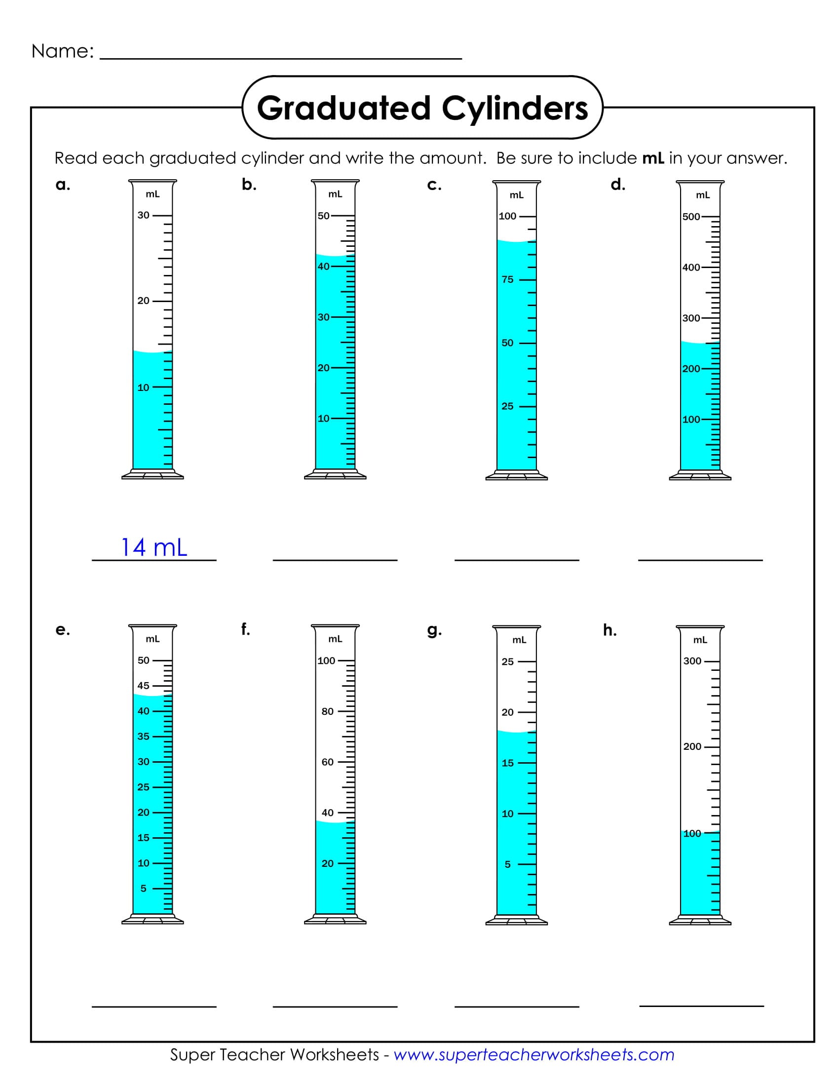 Reading A Graduated Cylinder Worksheet Db excel