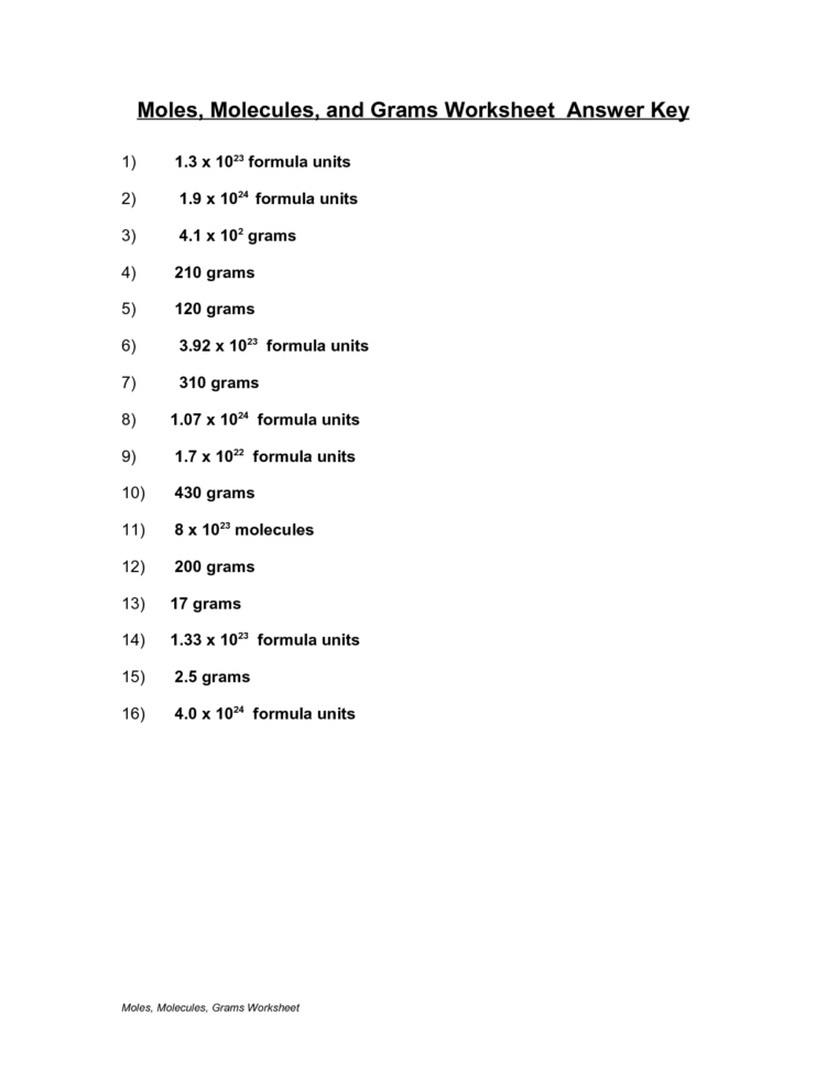 Gram Formula Mass Worksheet Abitlikethis Molar Mass