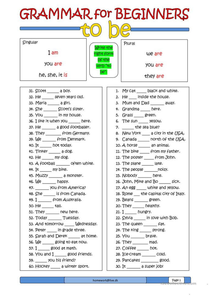 Esl Worksheets For Adults Verbs