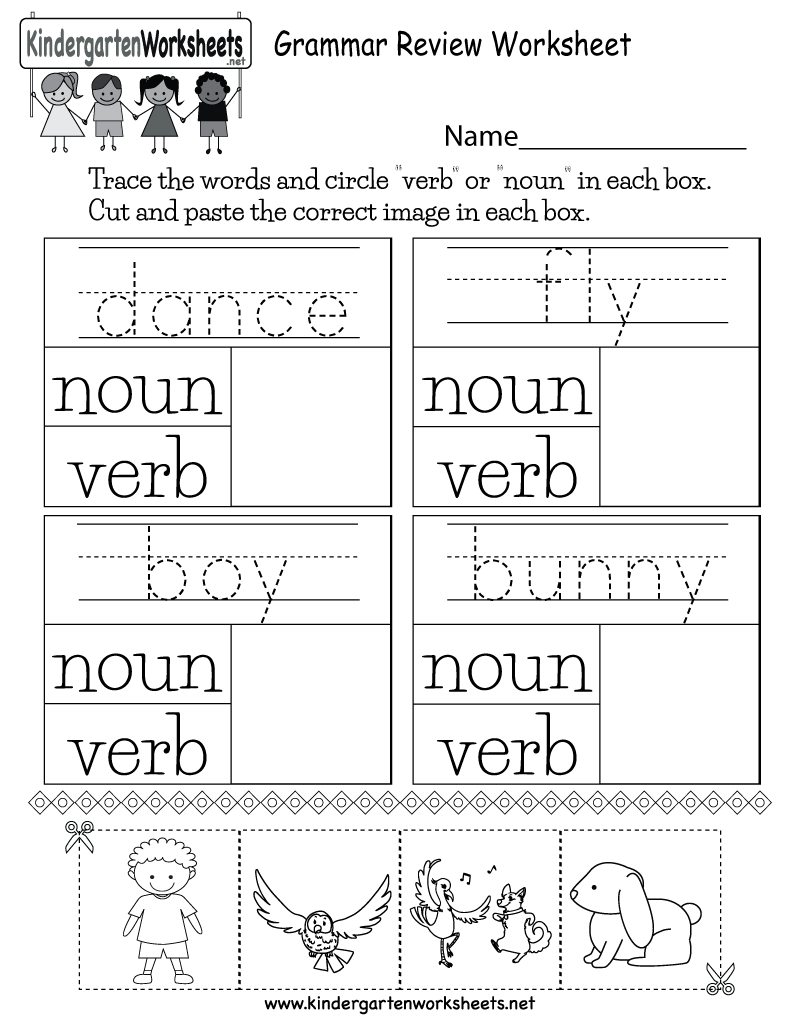 Grammar Review Worksheet  Free Kindergarten English Worksheet For Kids