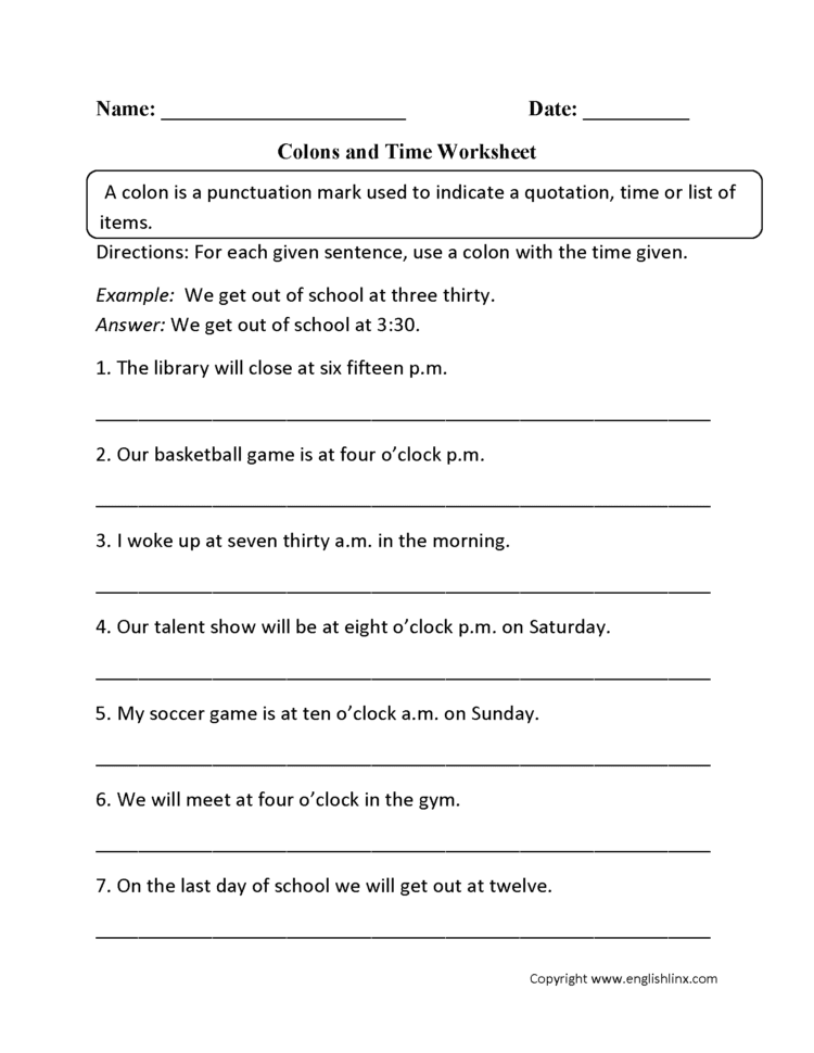 Grammar Worksheets  Punctuation Worksheets