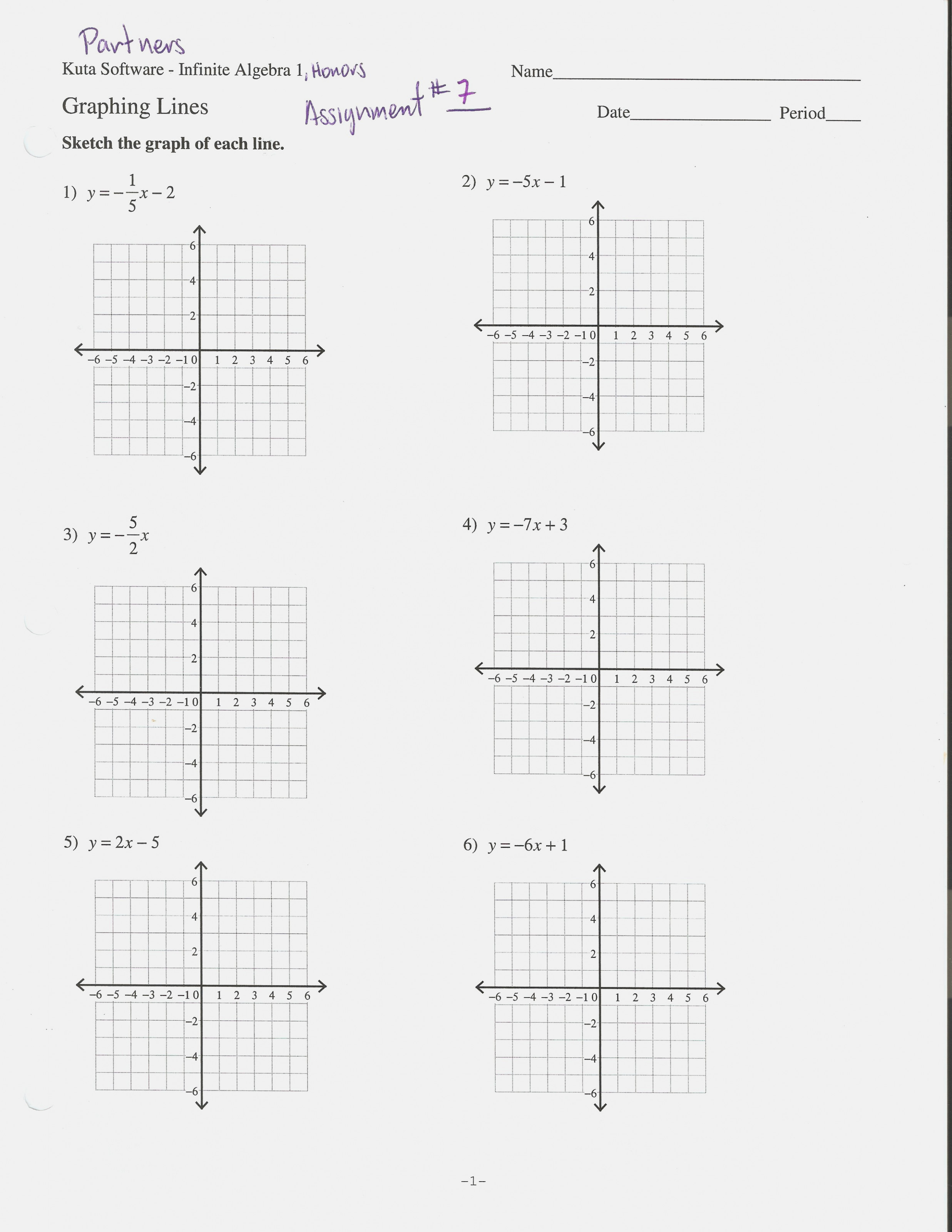 Graphing Equations In Slope Intercept Form Worksheet 133 13