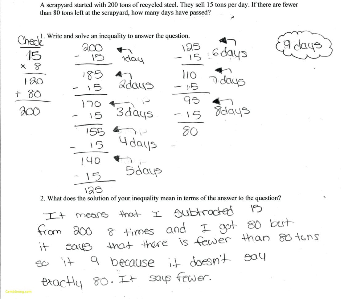 Graphing Inequalities On A Number Line Worksheet
