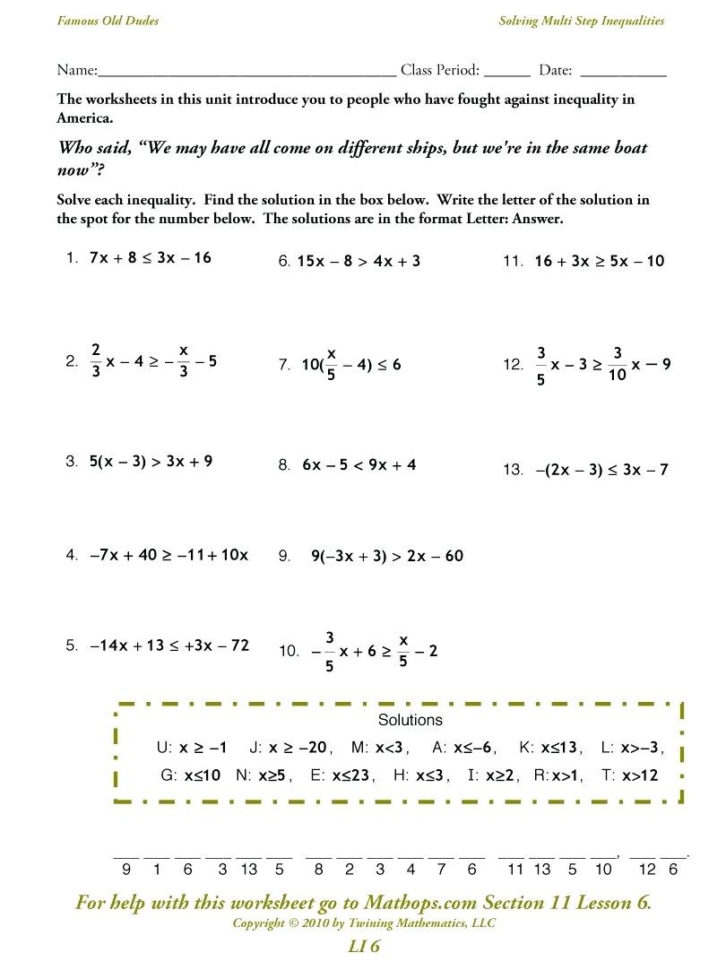 Graphing Inequalities Worksheet Math Worksheets Collection