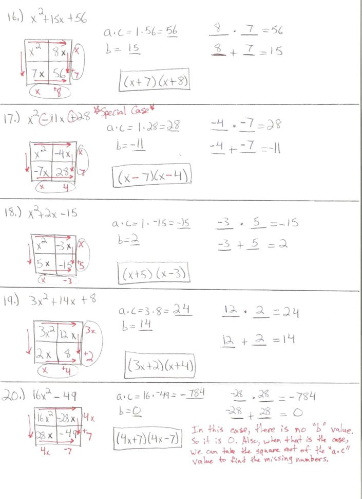 Graphing Quadratic Functions Worksheet Answers Algebra 2