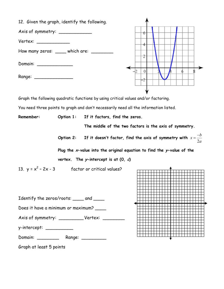 Graphing Quadratics Review Worksheet Name  Wikispaces Pages
