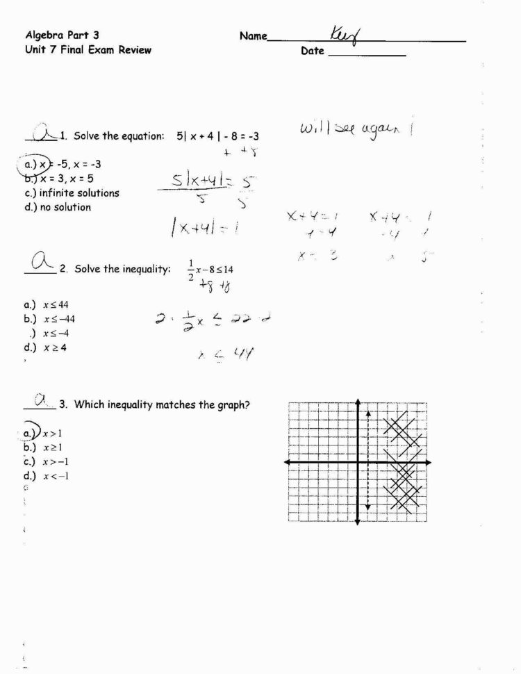 Graphing Systems Of Equations Worksheet Answer Key