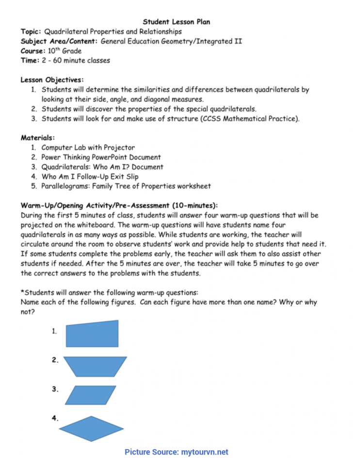 great 3rd grade quadrilateral lesson plans worksheet db excelcom