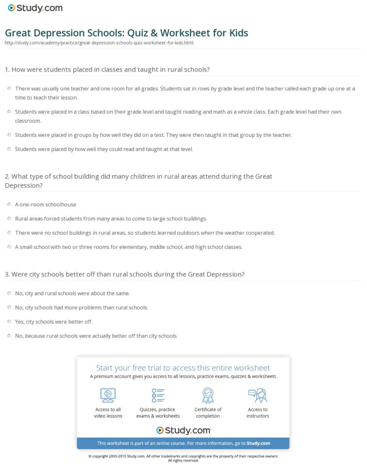 Great Depression Worksheets High School — db-excel.com