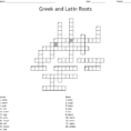 Greek And Latin Roots Crossword  Word