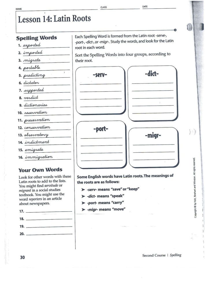 Greek And Latin Roots 4Th Grade Worksheets — db-excel.com