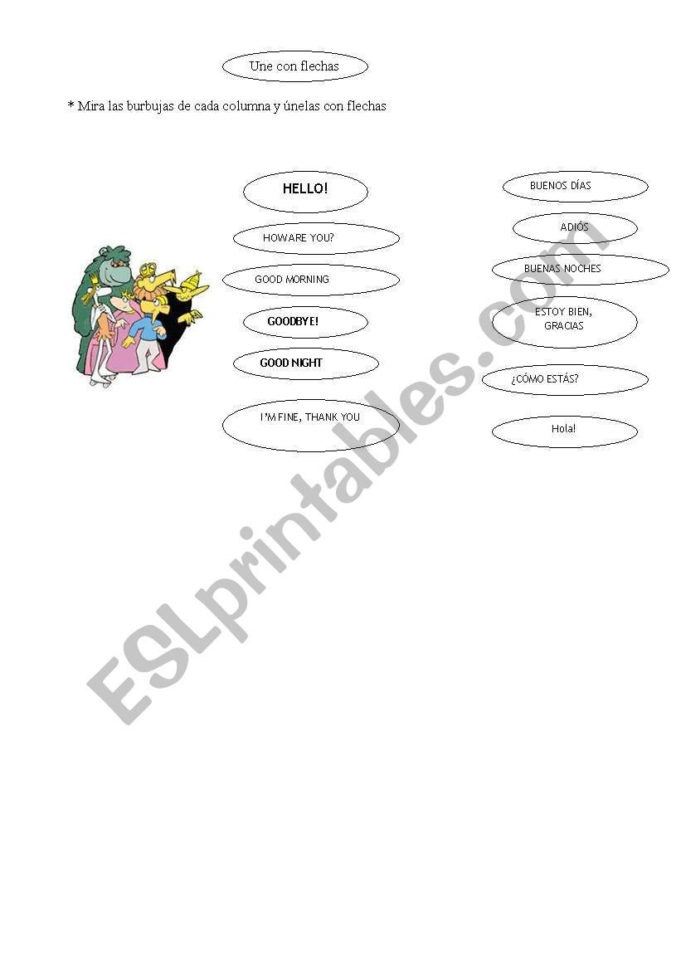 Greetings Englishspanish  Esl Worksheettriska