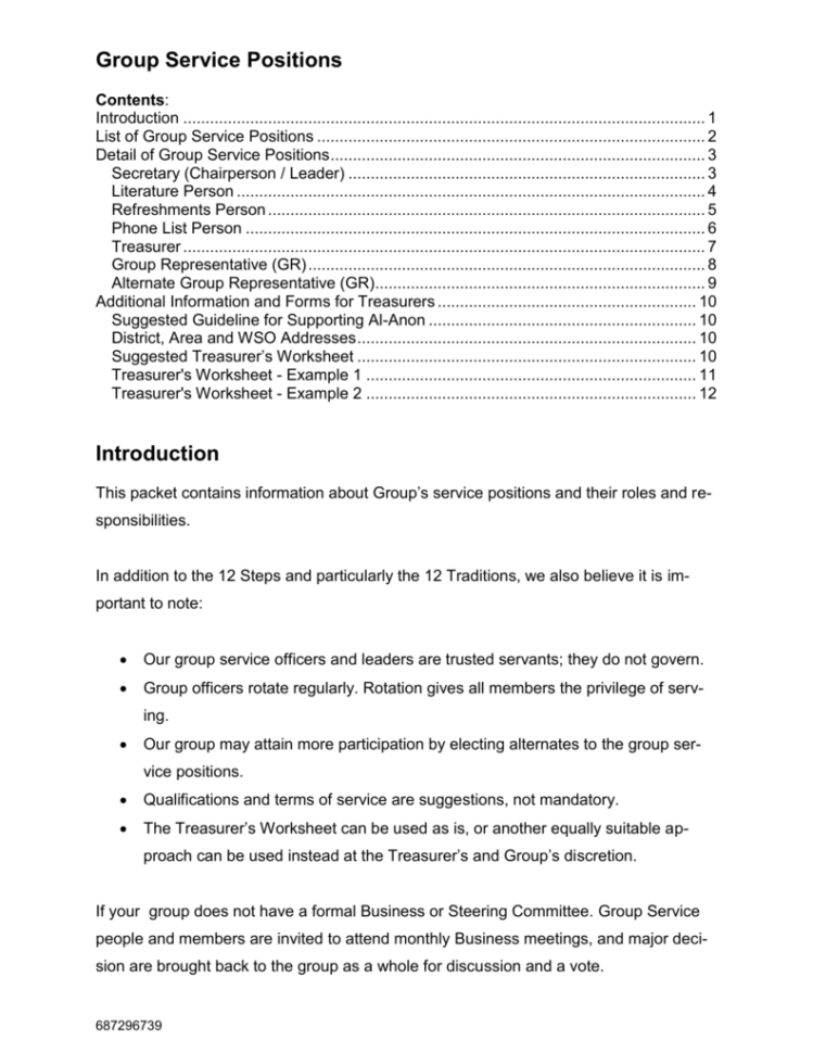 Group Service Positions  Alanon And Alateen Family Groups