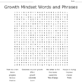 Growth Mindset Words And Phrases Word Search  Word