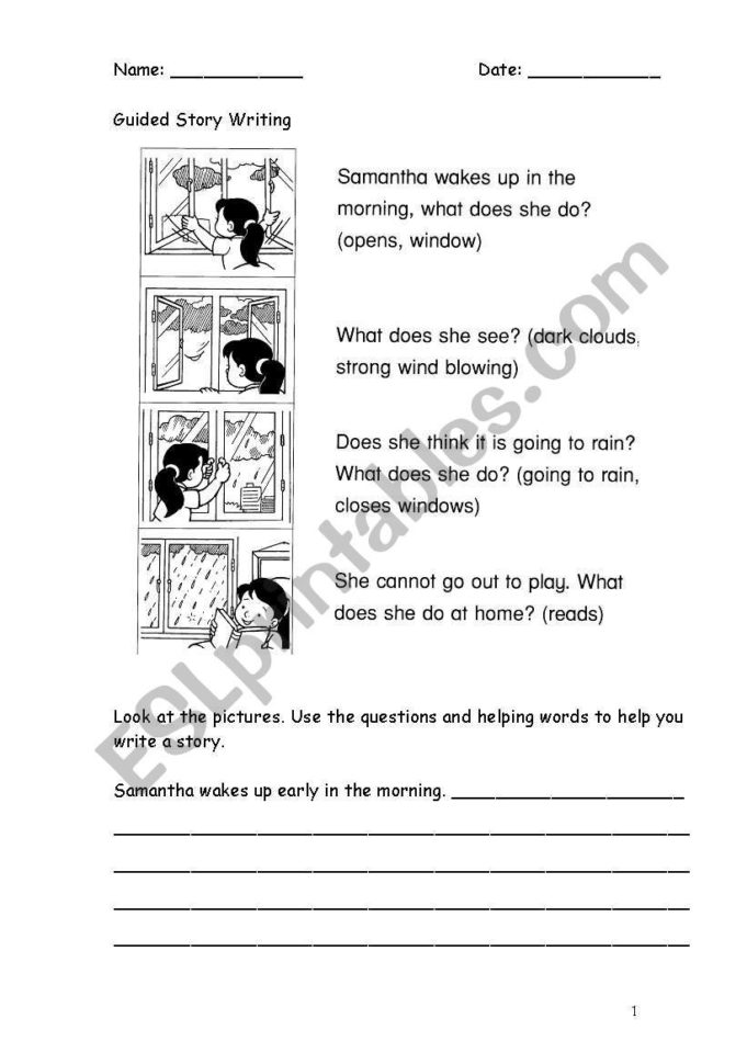 Guided Story Writing  Esl Worksheetanooravi