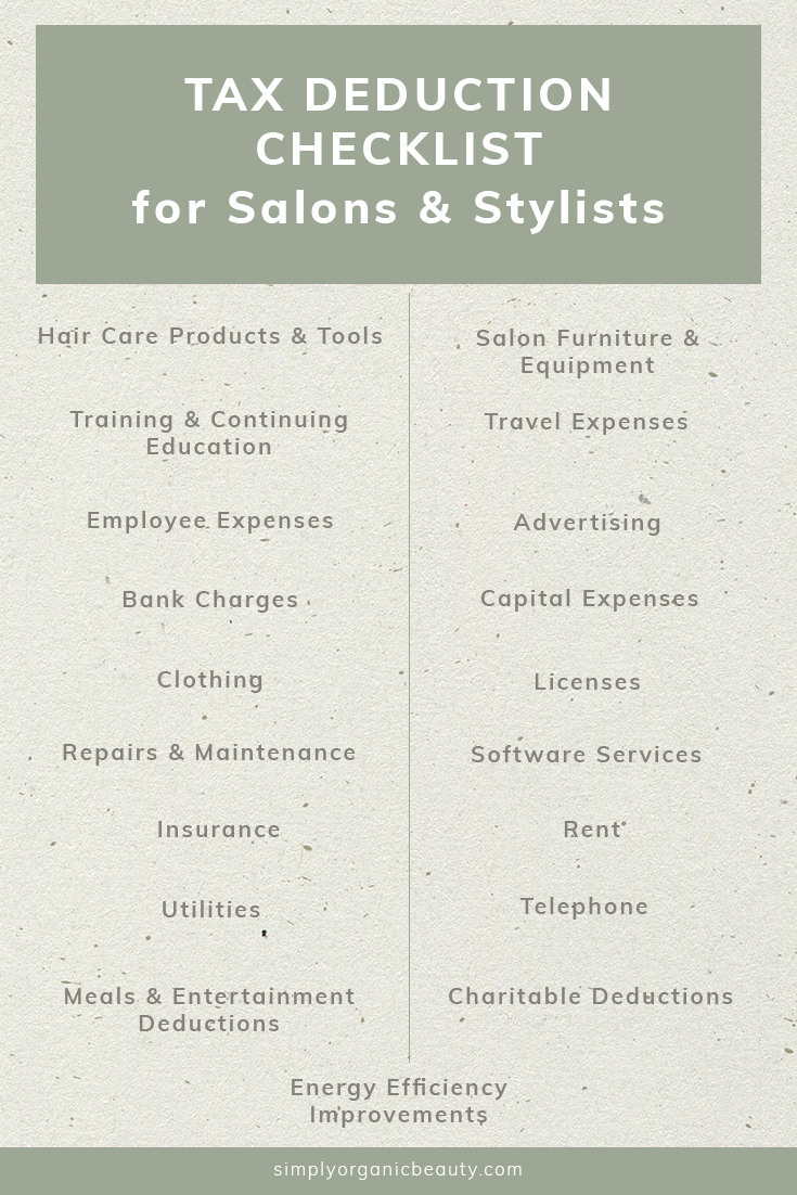 Hair Stylist  Salon Tax Deduction Checklist  Simply