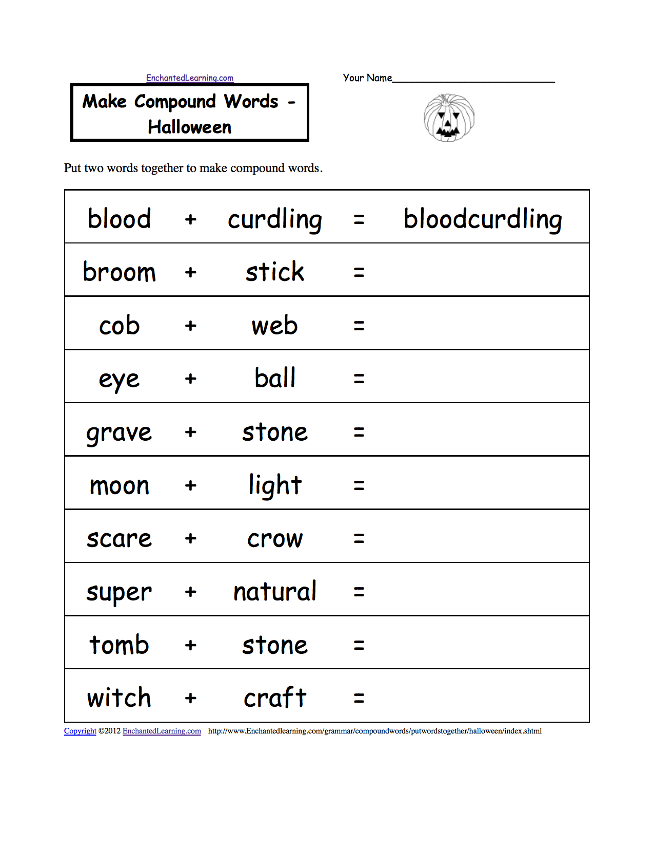 Halloween Activities Spelling Worksheets