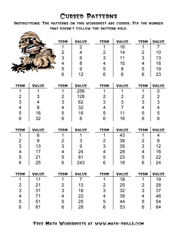 Halloween Cursed Number Patterns A