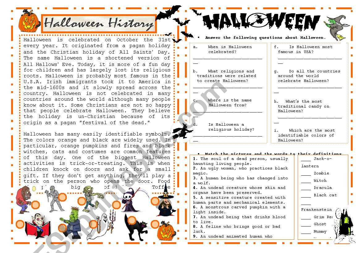 History Of Halloween Worksheet Answers — db-excel.com