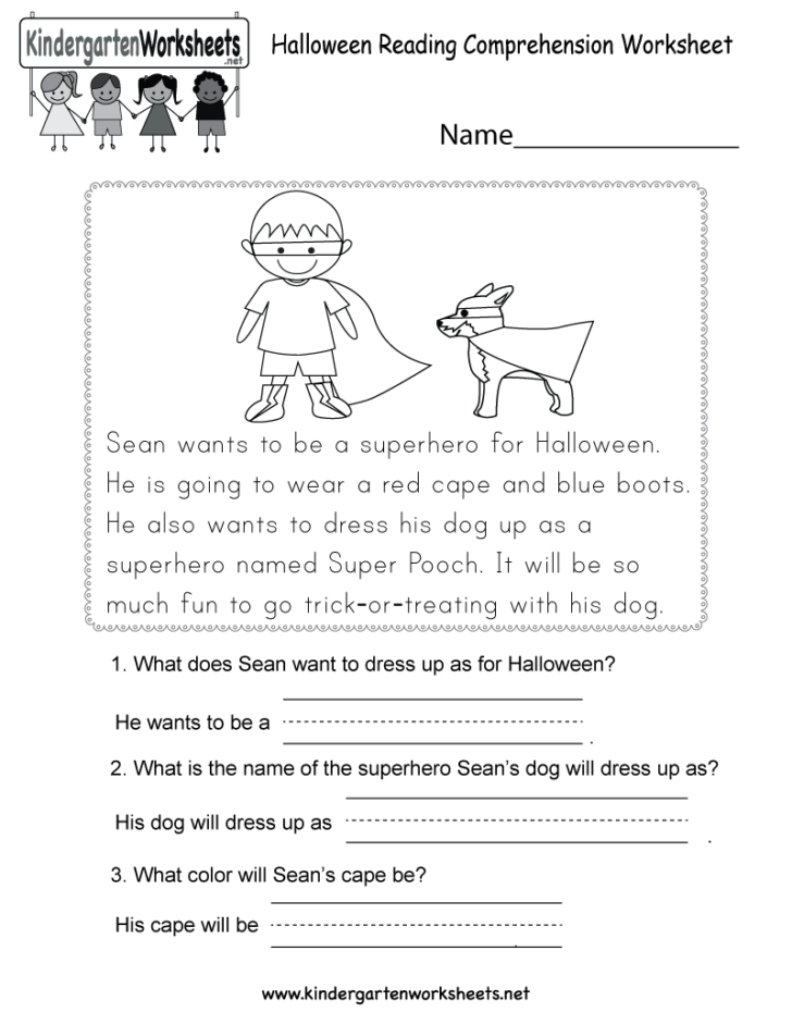 Halloween Reading Comprehension Worksheet Free Db excel