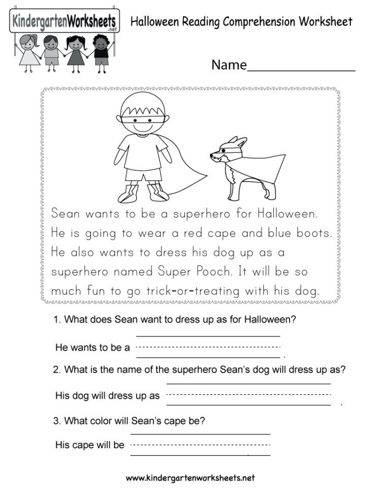 Halloween Reading Comprehension Worksheet  Free