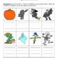 Halloween Syllable Worksheet  Have Fun Teaching