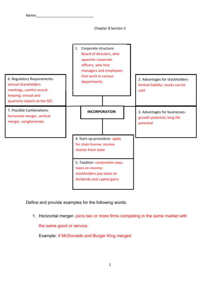 Handout Answers