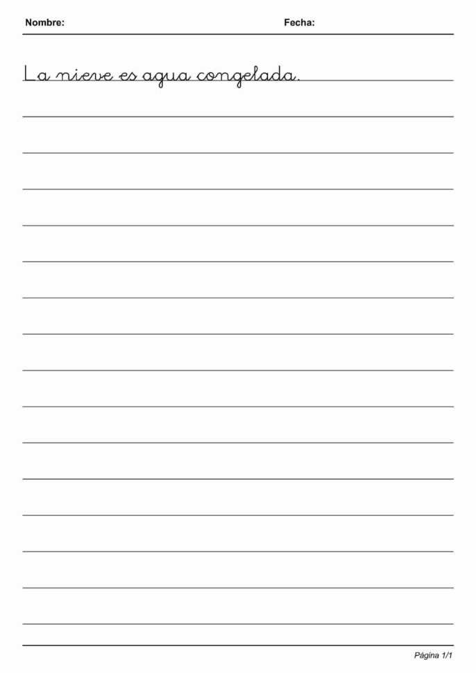 Handwriting In Simple Lines To Learn Spanish Worksheets 85