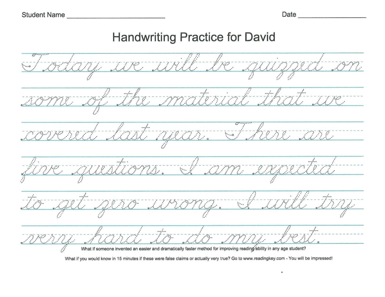 Handwriting Page Cursive Writing Worksheets Model Worksheet