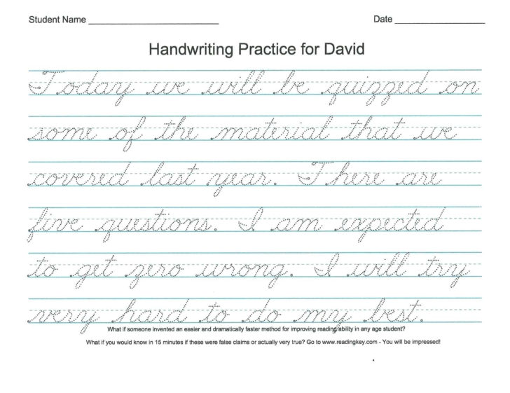 Handwriting Worksheets Name