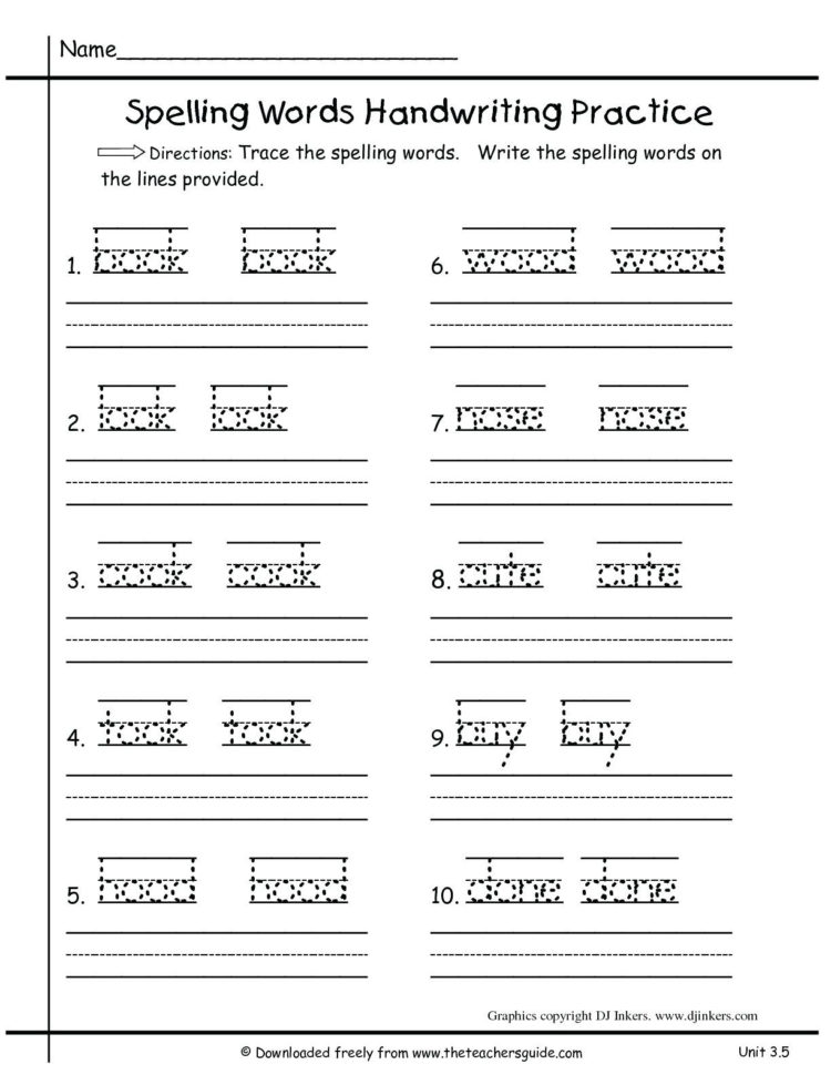 Handwriting Practice 2Nd Grade Printing Handwriting Practice