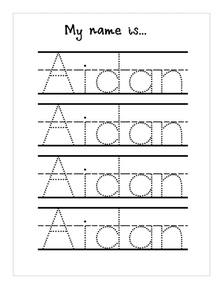 Handwriting Practice With Trace Name Worksheets  Activity