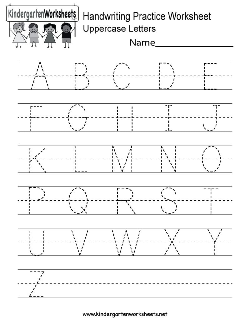 Handwriting Practice Worksheet  Free Kindergarten English