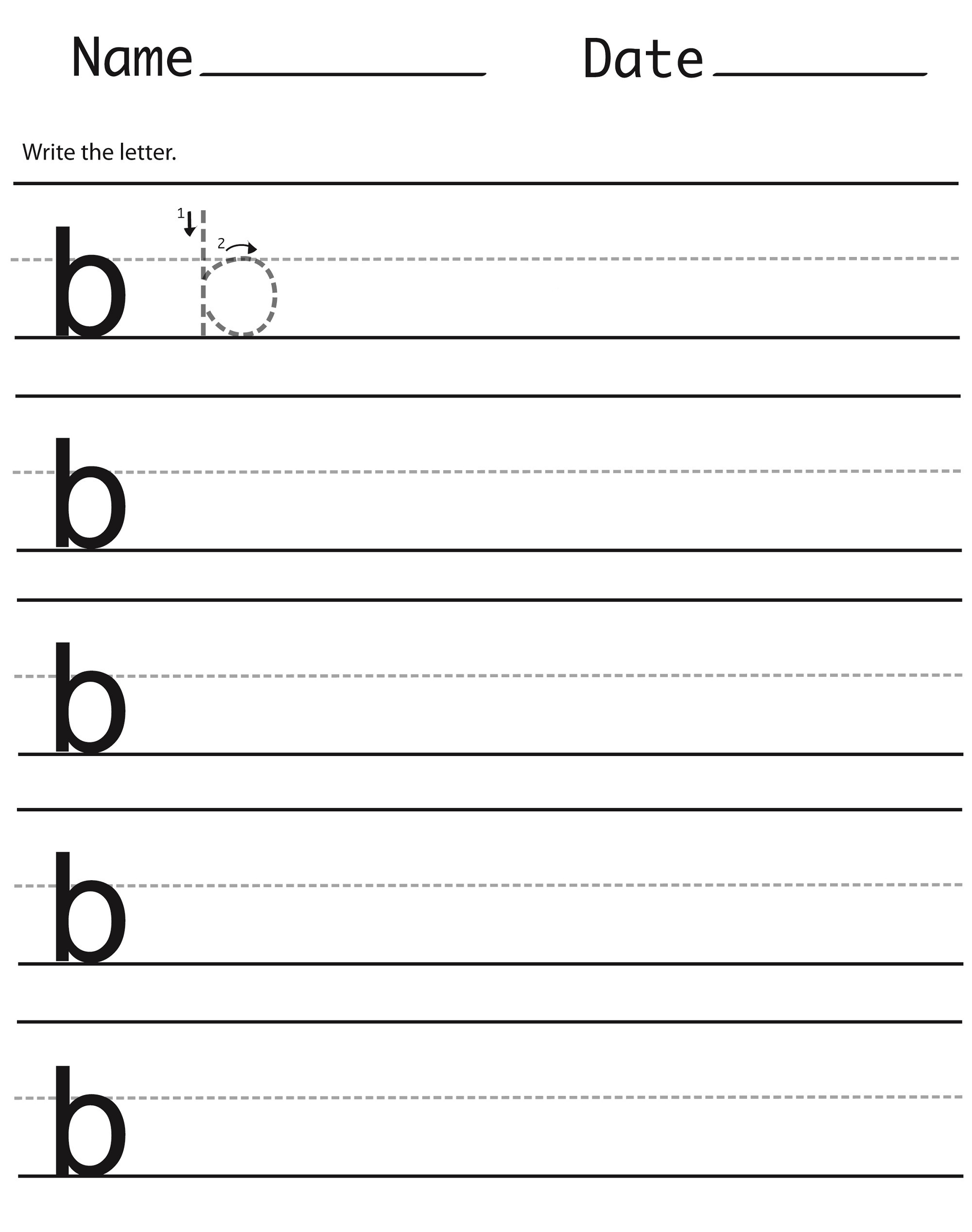 Handwriting Worksheets B And D