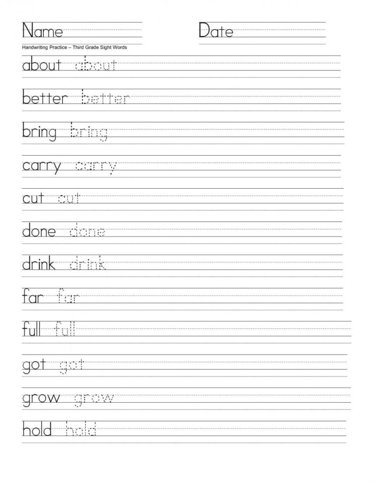 Handwriting Worksheets For Ft Grade Free Handwriting Worksheets For Ft Grade Free