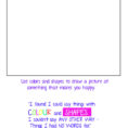 Happy Drawing Colors And Shapes Worksheet Prompt Preschool