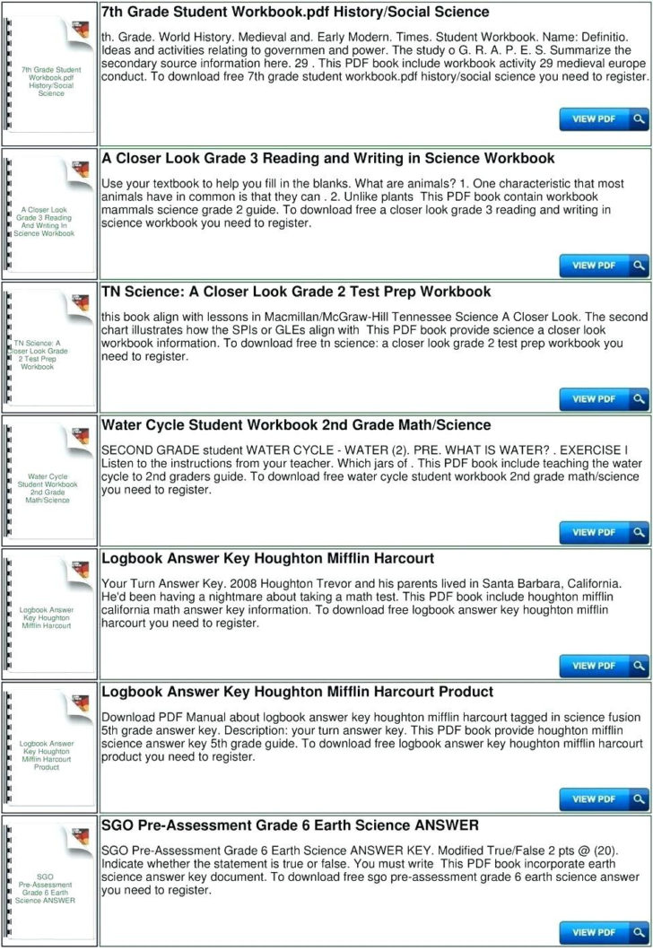 Houghton Mifflin Harcourt Publishing Company Math Worksheet Answers