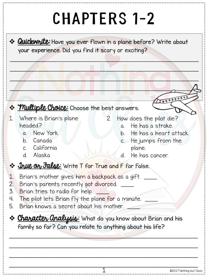Hatchet Complete Novel Study Unit – Nothing But Class