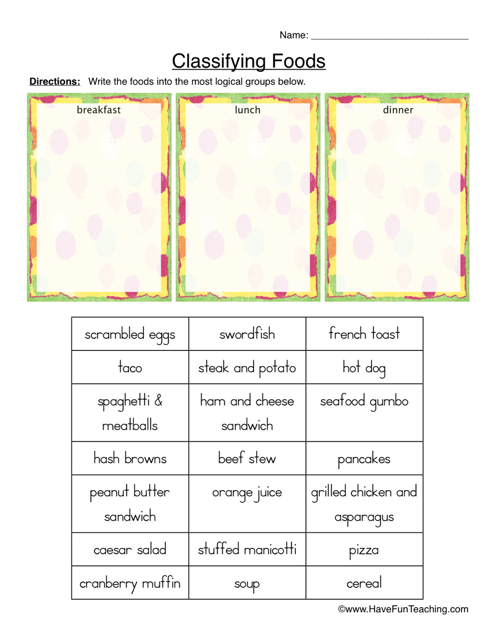 Health And Nutrition Worksheets  Have Fun Teaching